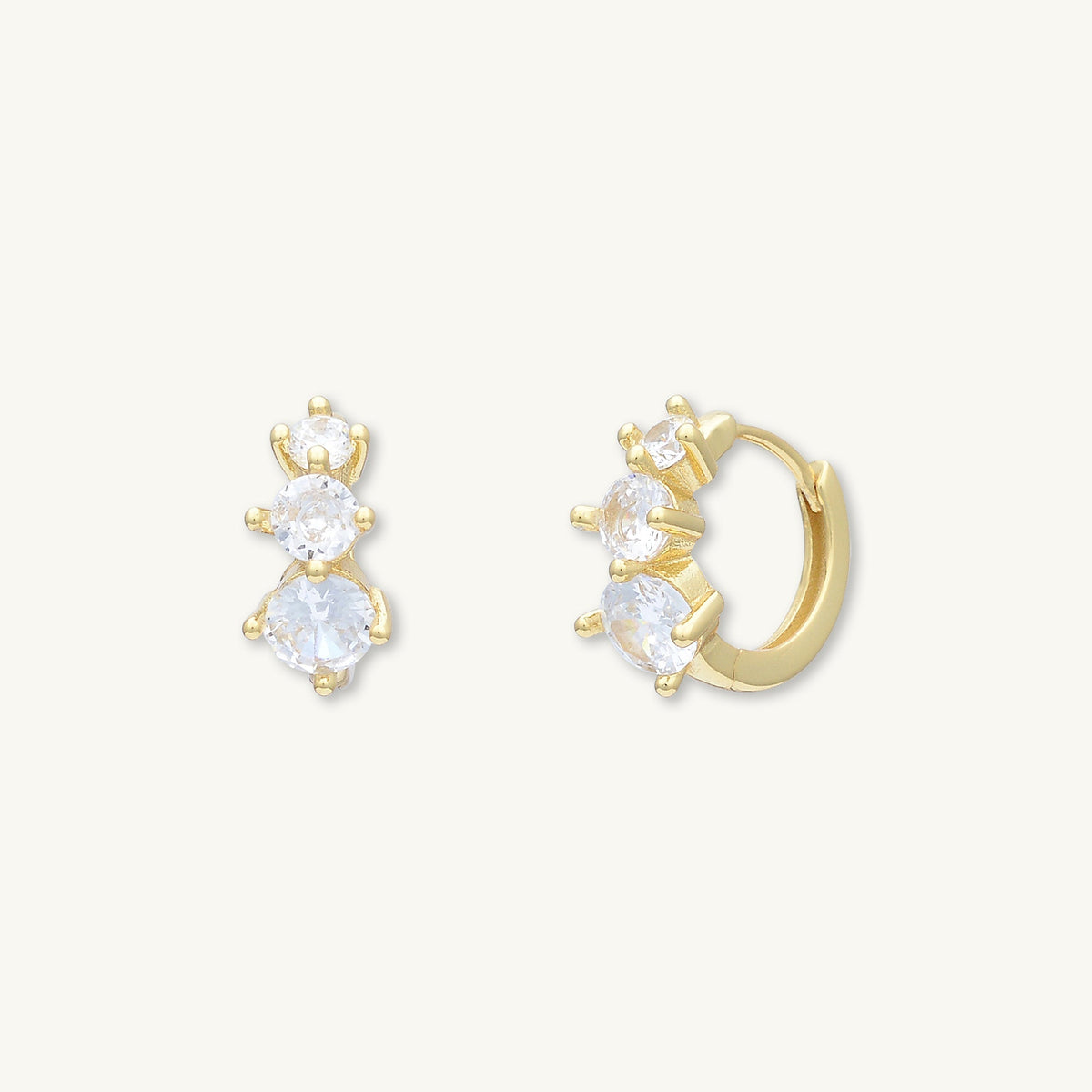 Trio Sapphire Huggie Earrings