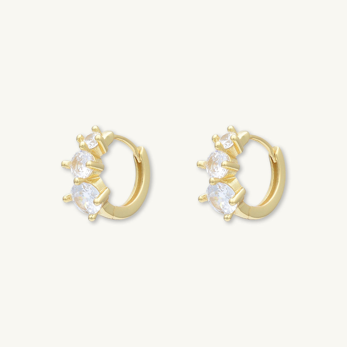 Trio Sapphire Huggie Earrings