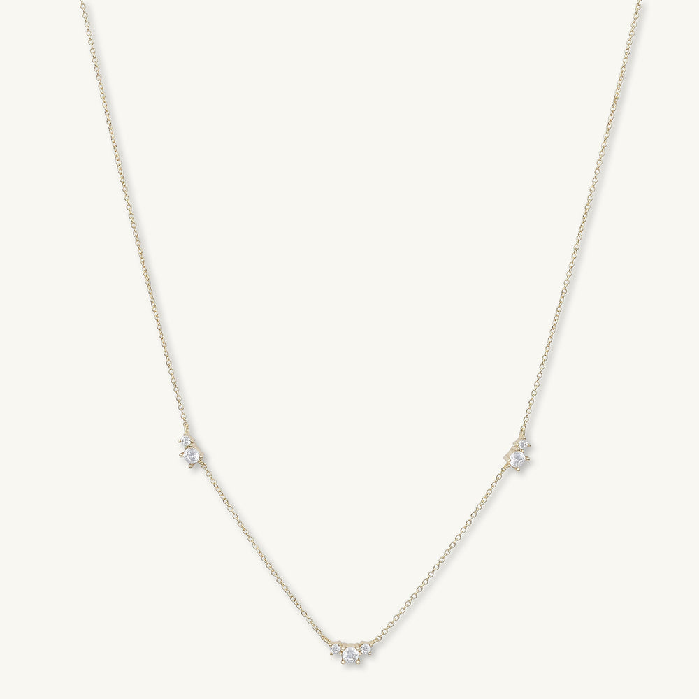 Trio Sapphire Station Chain Necklace
