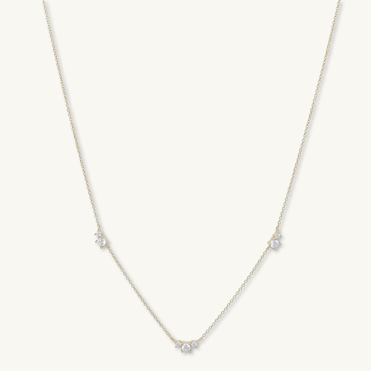Trio Sapphire Station Chain Necklace