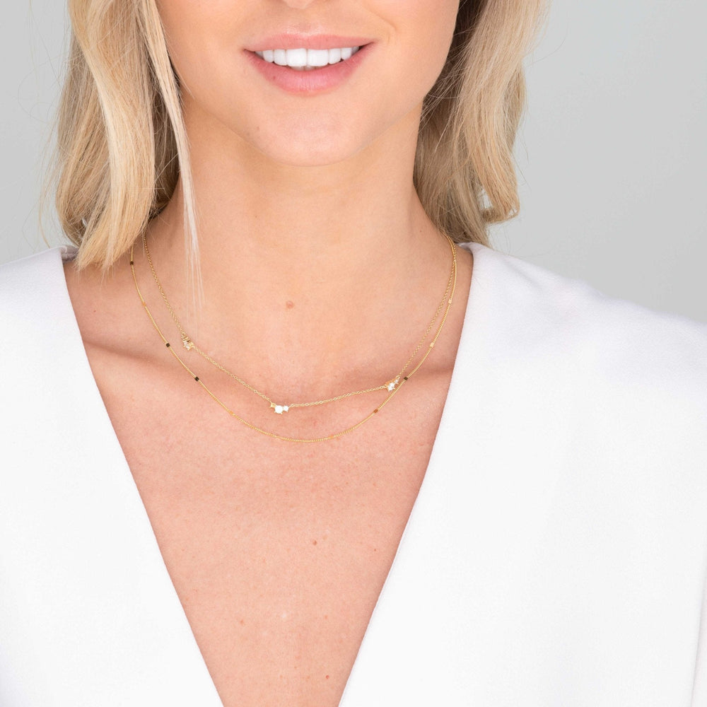 Trio Sapphire Station Chain Necklace