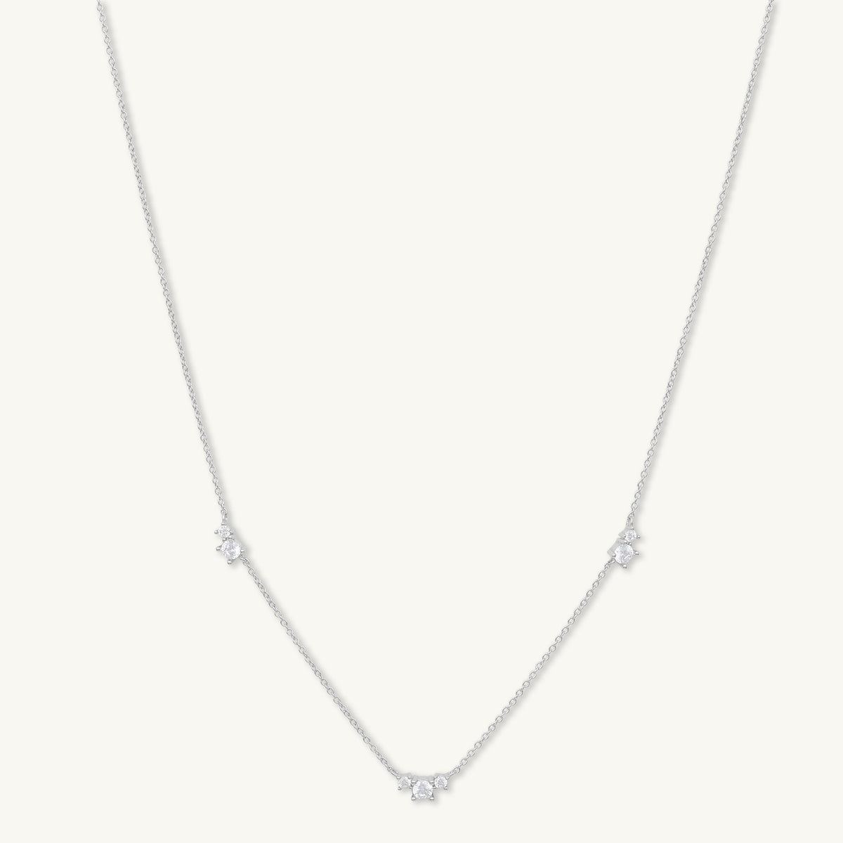 Trio Sapphire Station Chain Necklace
