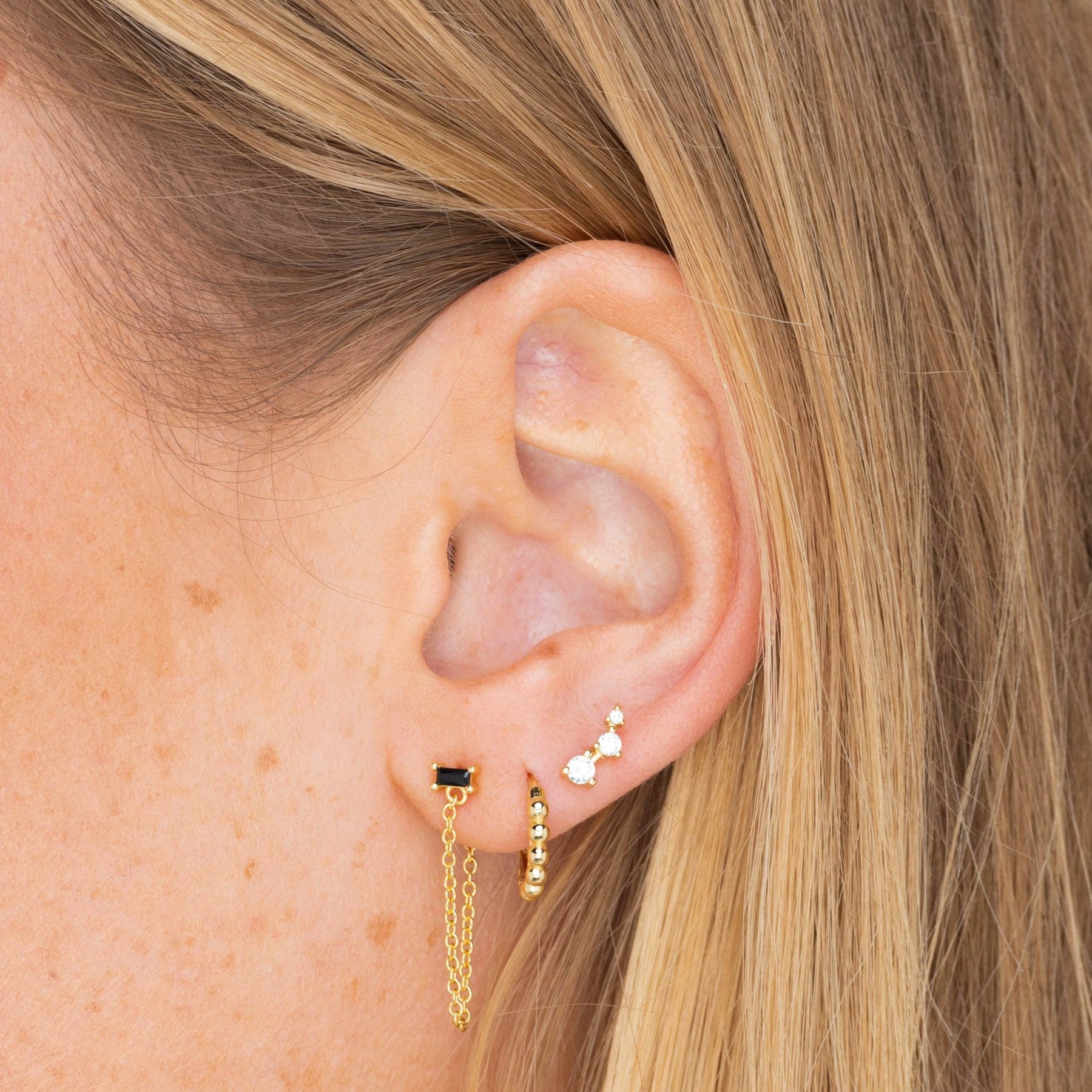 Trio Sapphire Stud Earrings