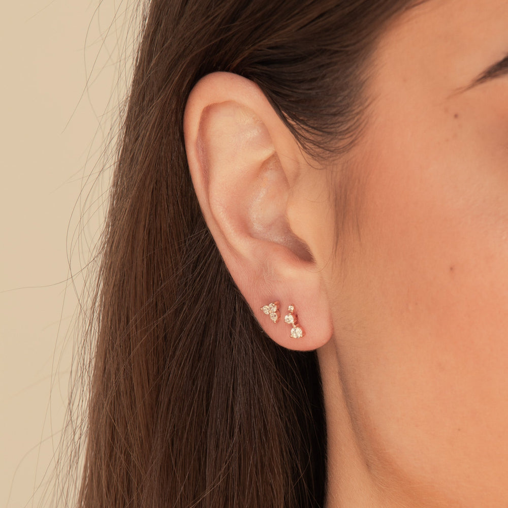Trio Sapphire Stud Earrings
