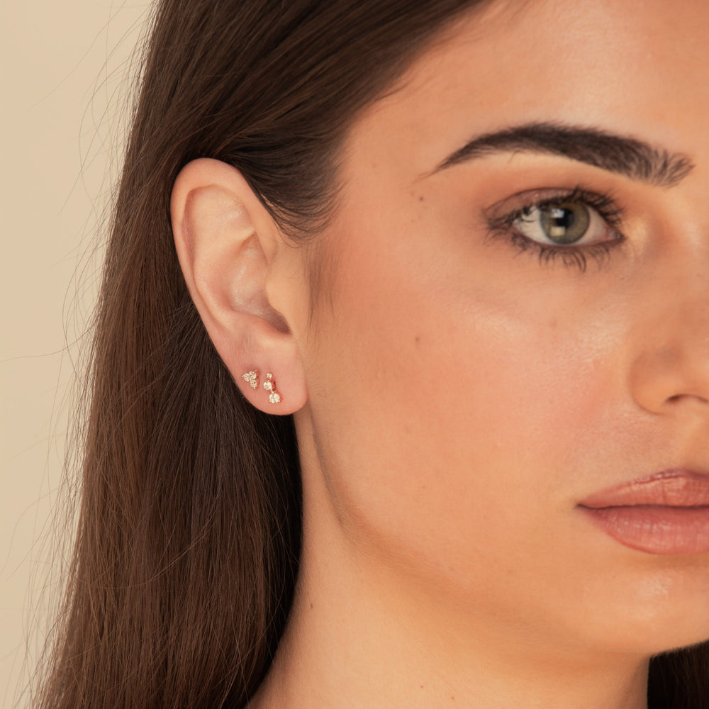 Trio Sapphire Stud Earrings