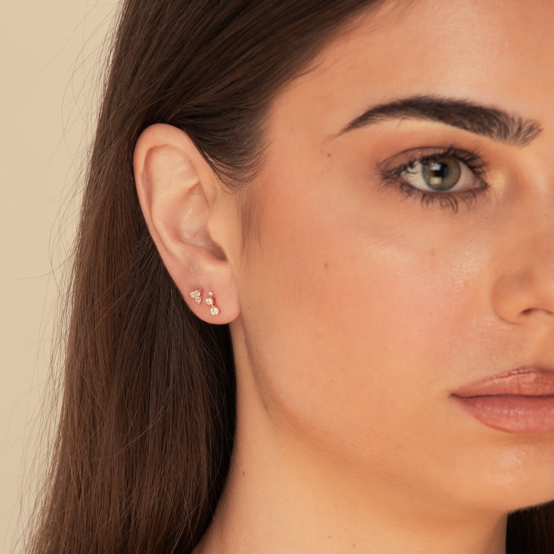 Trio Sapphire Stud Earrings