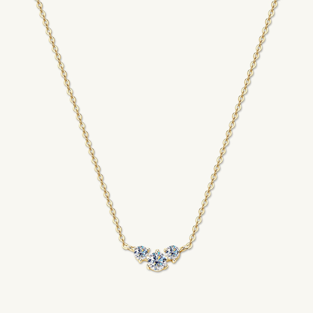 Trio Solitaire Moissanite Necklace