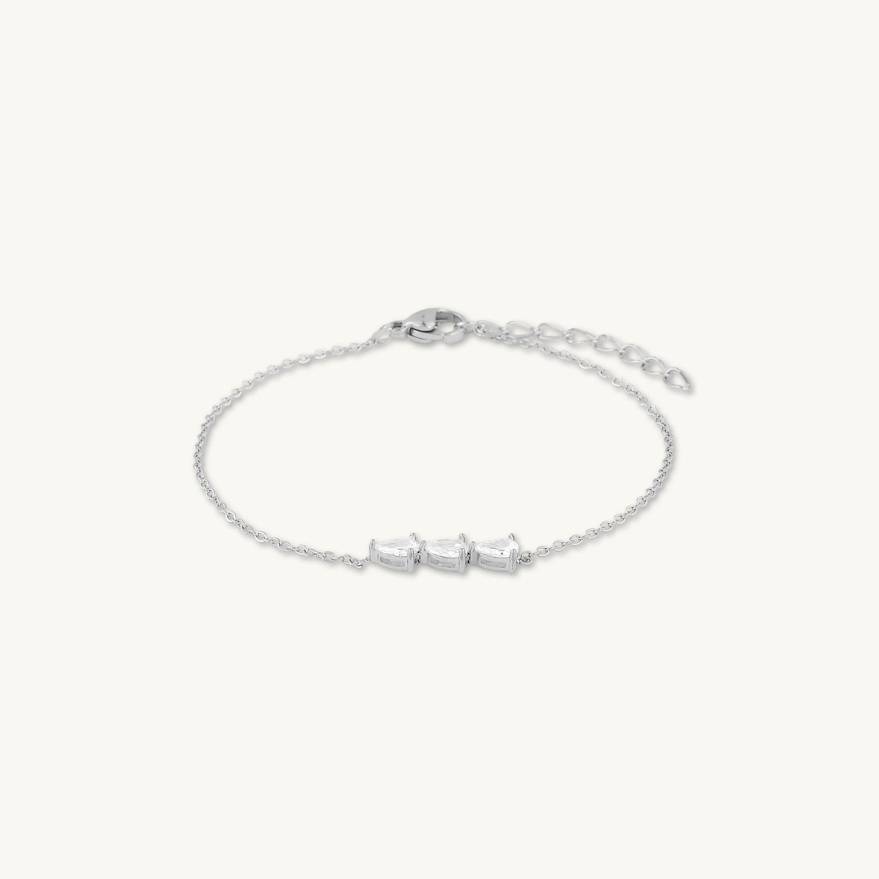 Trio Teardrop Linear Bracelet