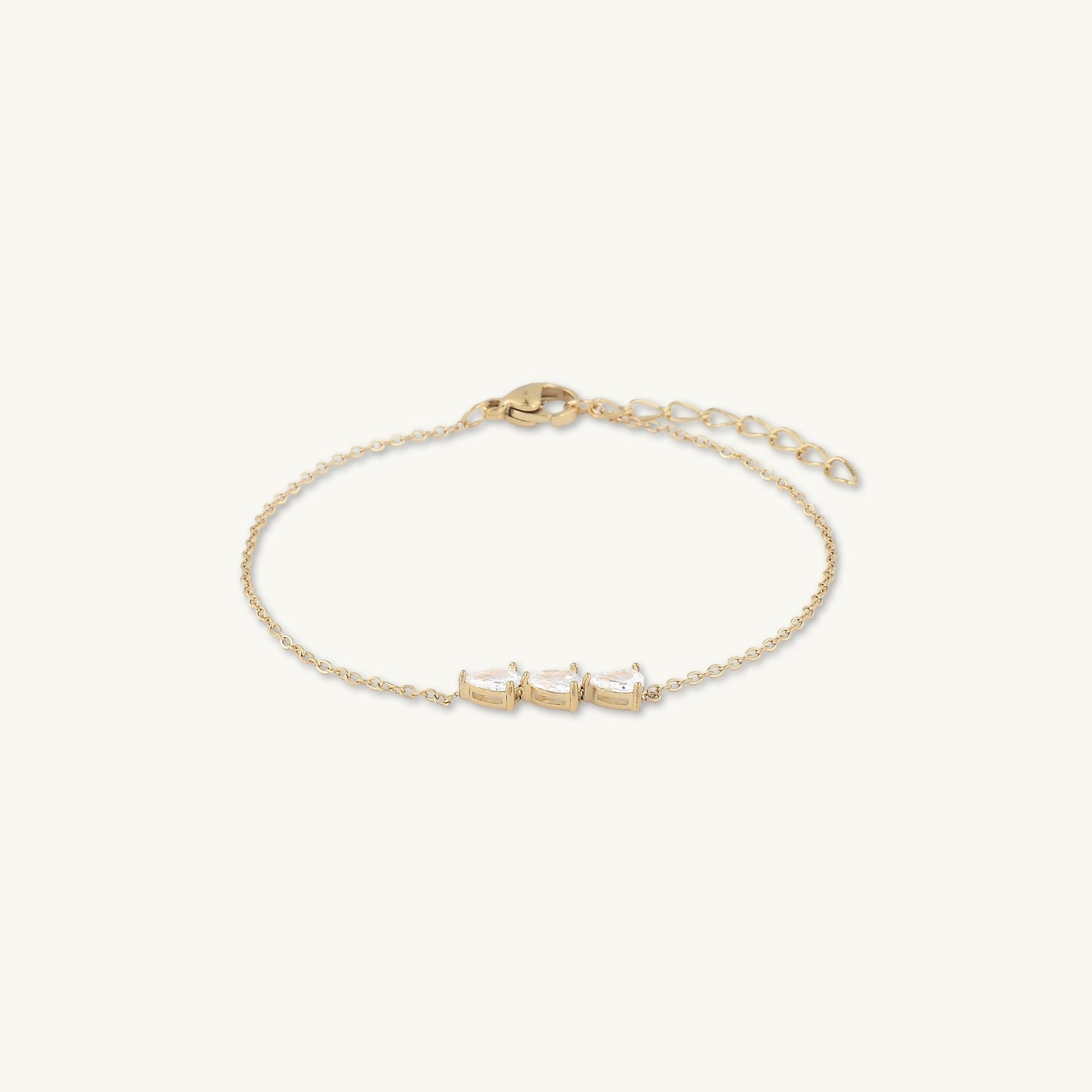 Trio Teardrop Linear Bracelet