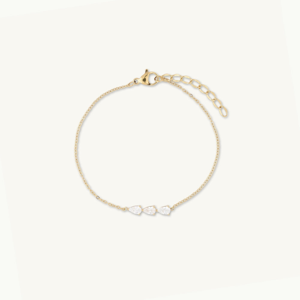 Trio Teardrop Linear Bracelet