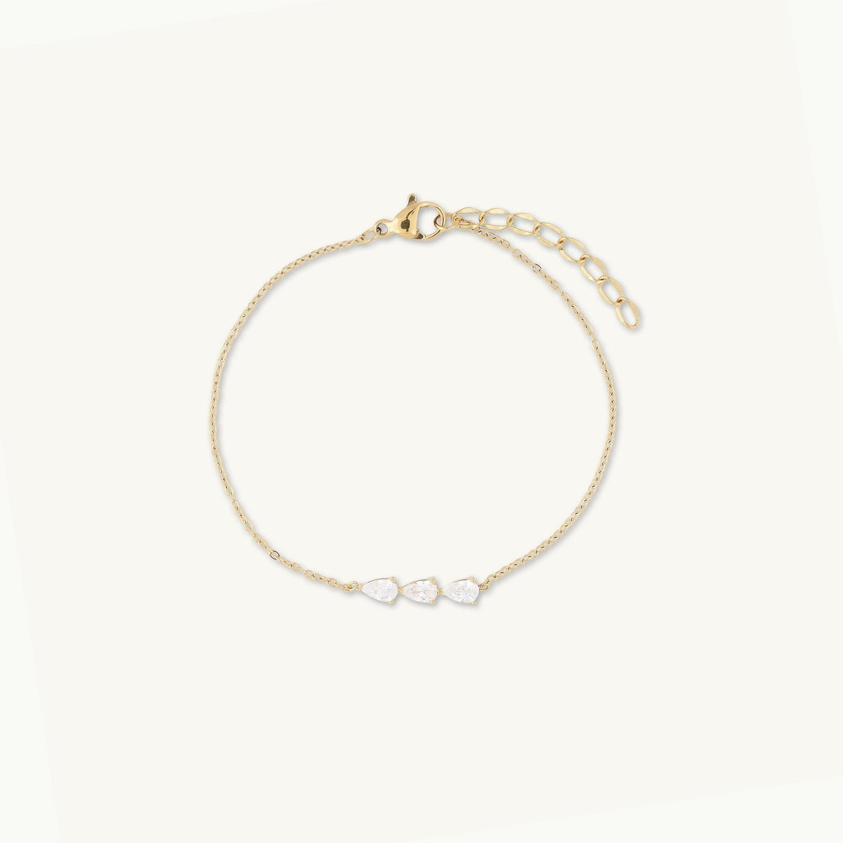 Trio Teardrop Linear Bracelet