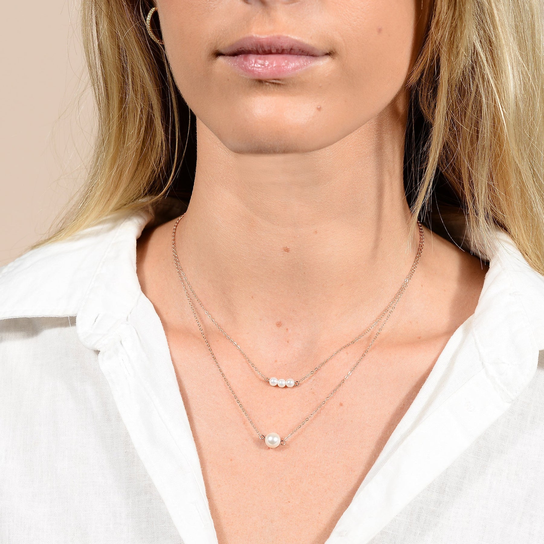 Triple Freshwater Pearl Necklace