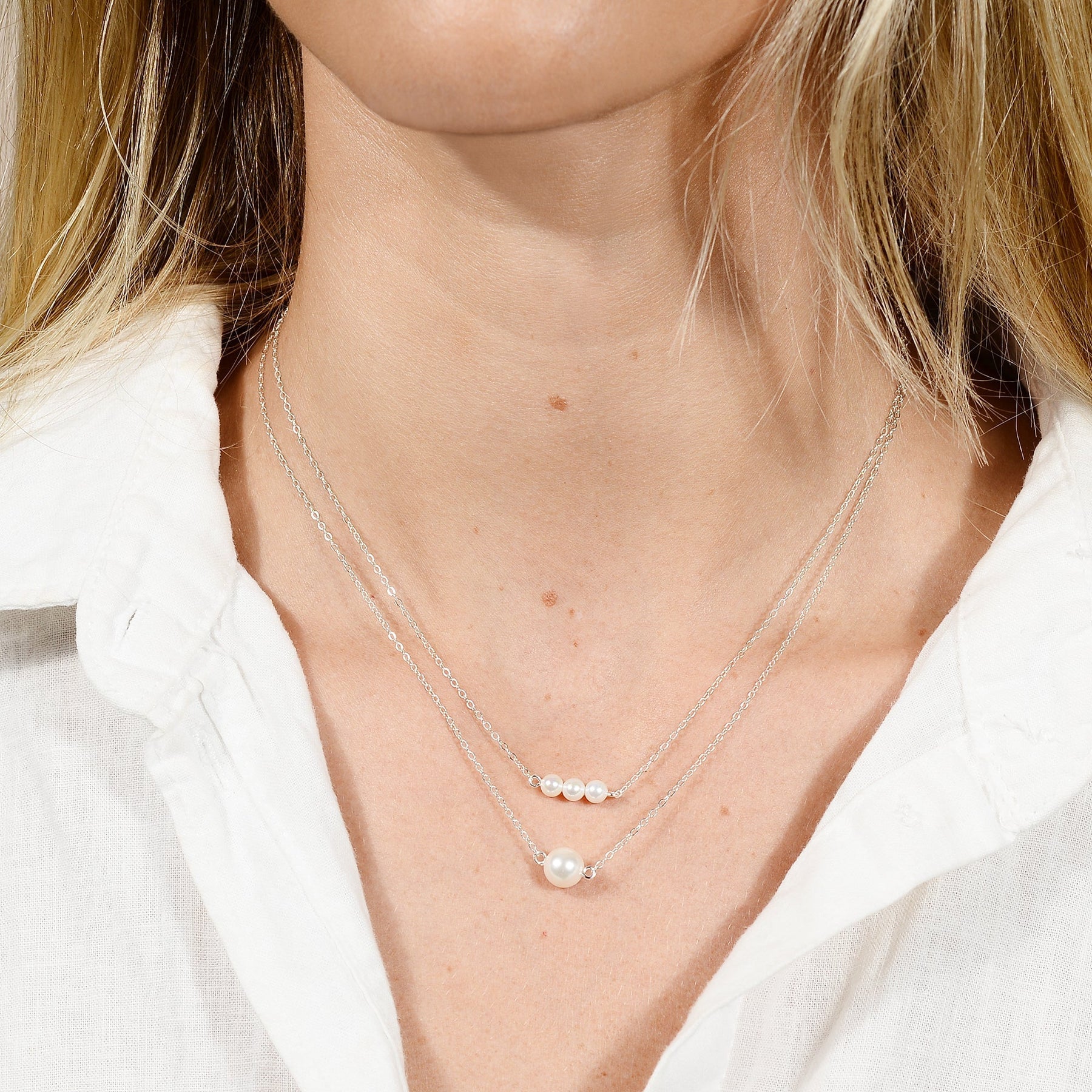Triple Freshwater Pearl Necklace