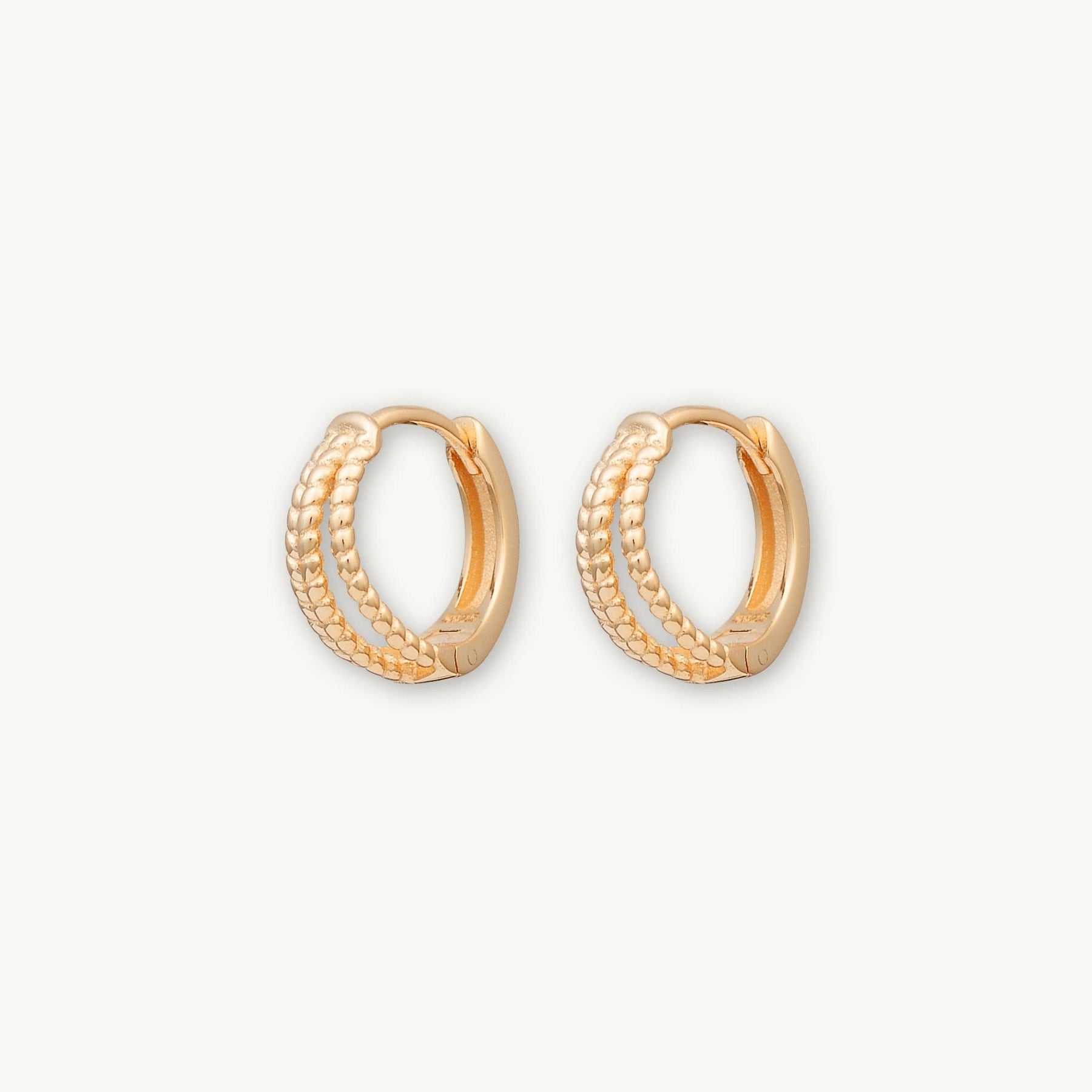 Triple Twist Huggie Hoop Earrings