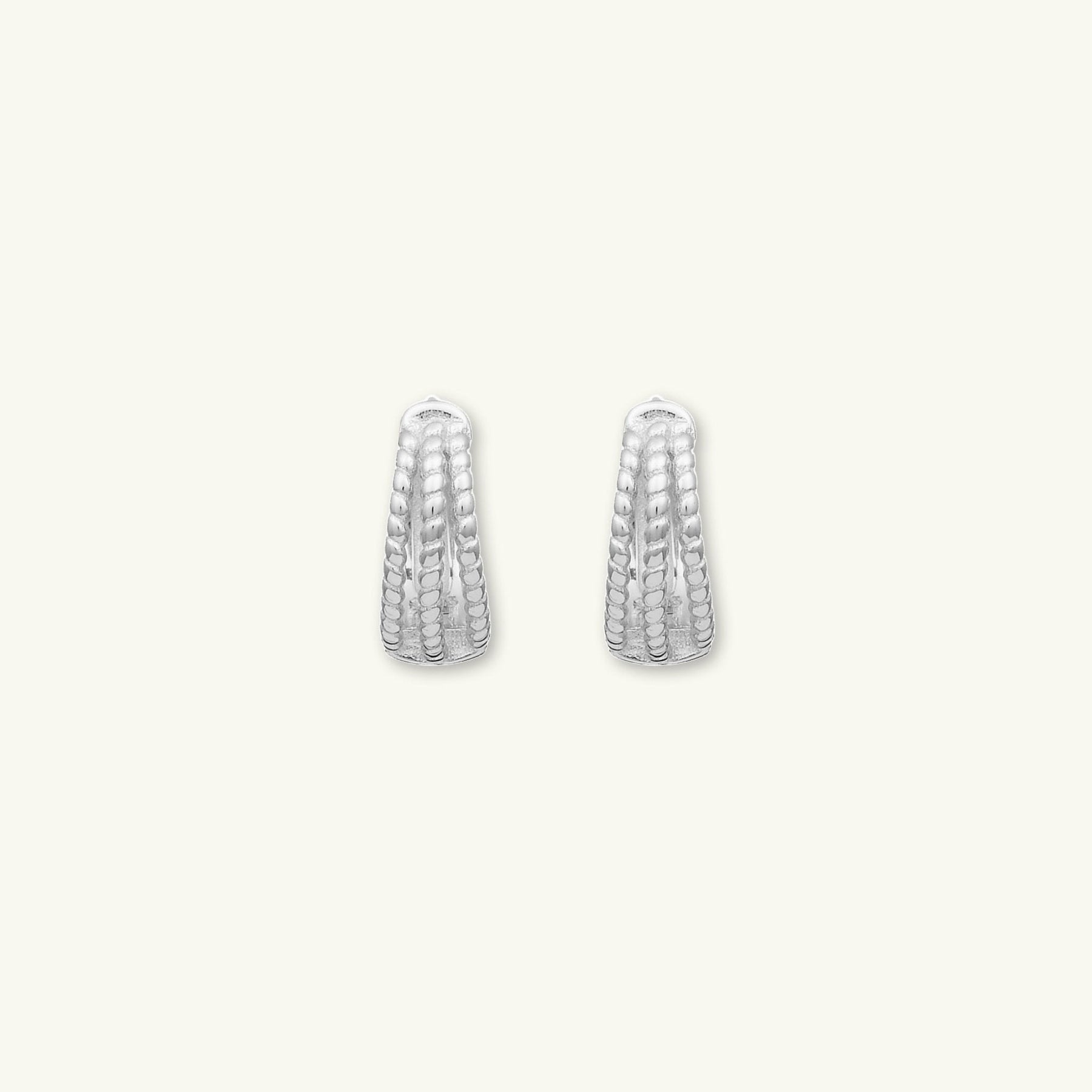 Triple Twist Huggie Hoop Earrings