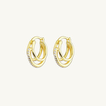 Triplet Pave Huggie Earrings