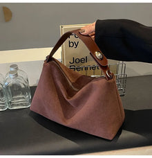 Maëlle Shoulder Bag Woman – Elegant Suede Bag with Faux Leather Handle & Large Compartment