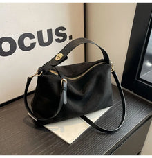 Maëlle Shoulder Bag Woman – Elegant Suede Bag with Faux Leather Handle & Large Compartment