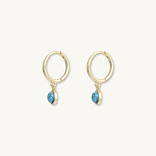 Turquoise Circle Dangle Huggie Earrings