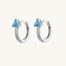 Turquoise Lotus Sapphire Hoop Earrings