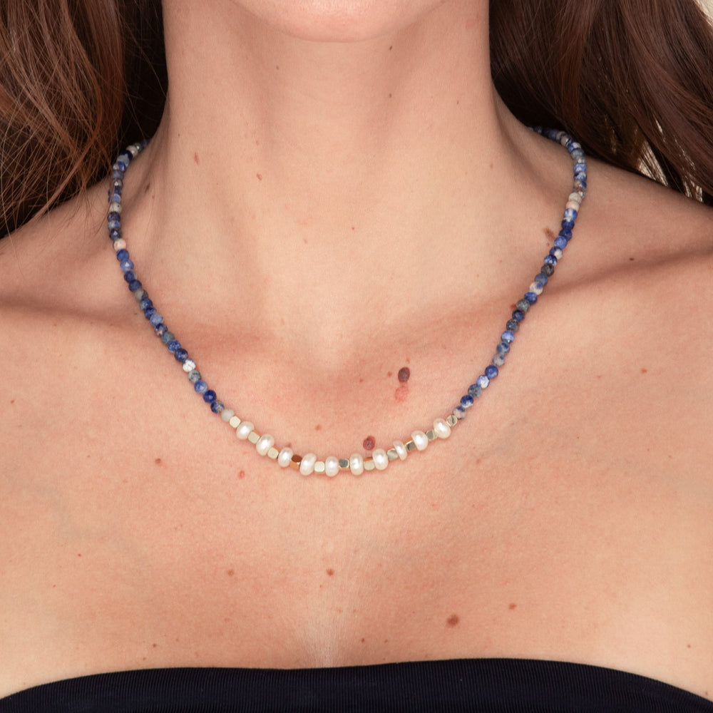 Turquoise Stone Pearl Necklace