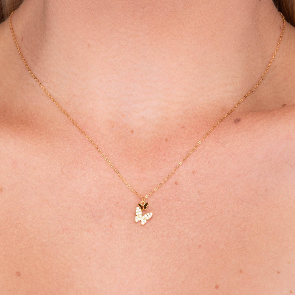 Twin Butterfly Sapphire Necklace