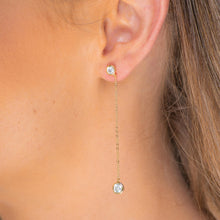 Twin Dangle Solitaire Moissanite Stud Earrings 1.0 Carat