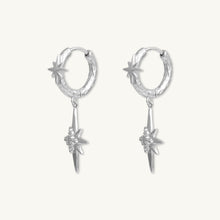 Twin North Star Sapphire Huggie Earrings