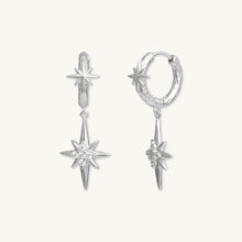 Twin North Star Sapphire Huggie Earrings