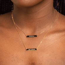 Two Name Engraved Bar Necklace