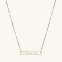 Two Name Engraved Bar Necklace
