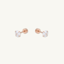 Unisex Circle Zirconia Flatback Earrings