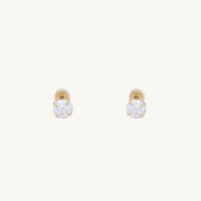 Unisex Circle Zirconia Flatback Earrings
