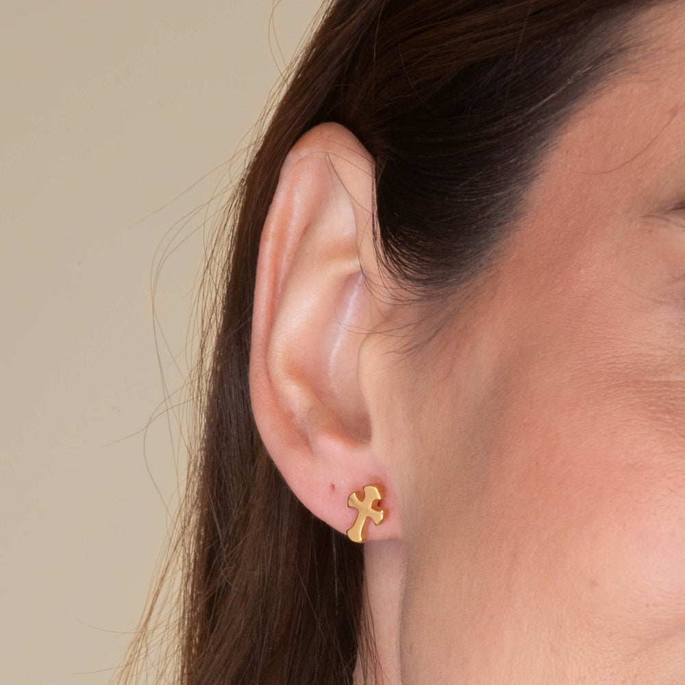 Unisex Cross Stud Earrings