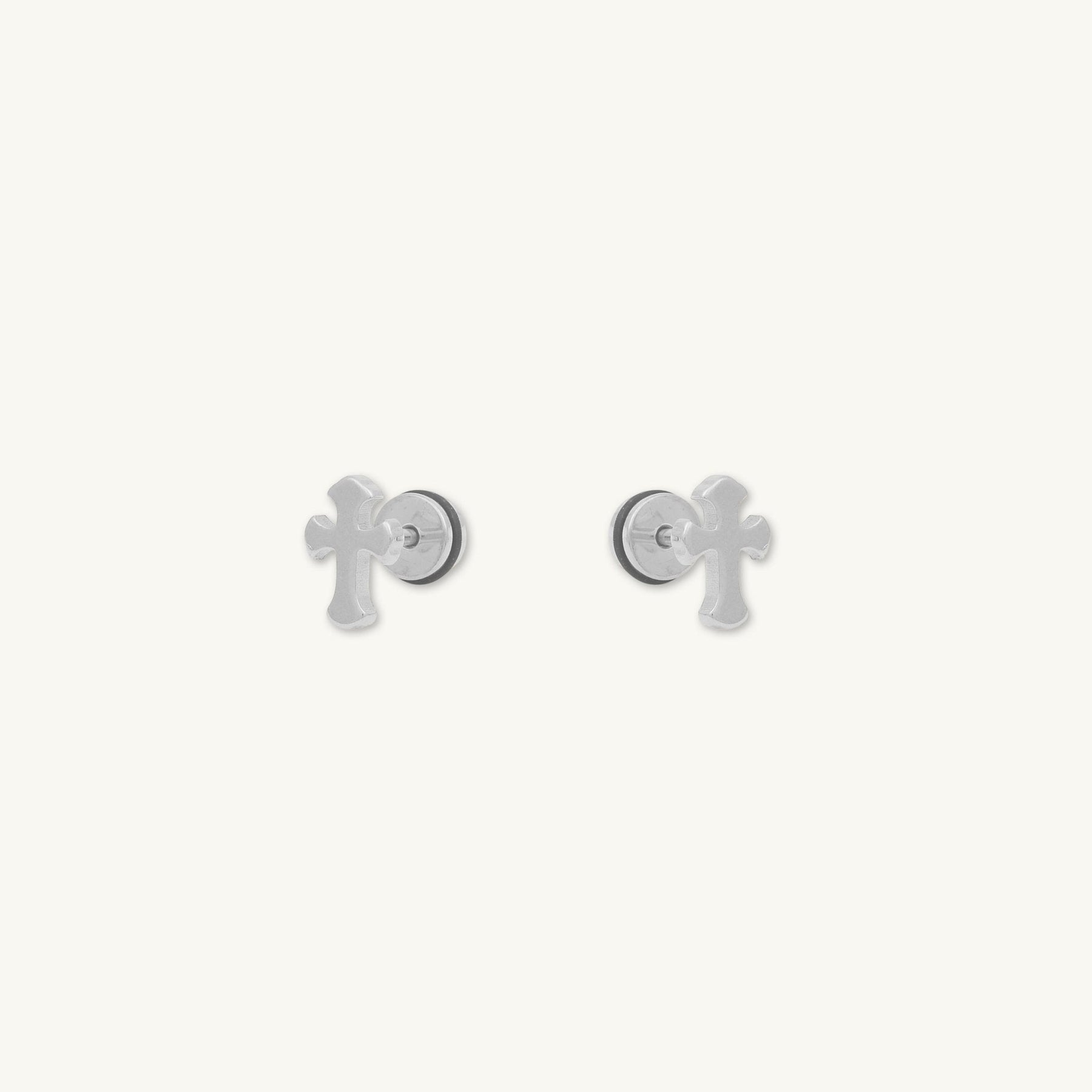 Unisex Cross Stud Earrings