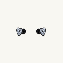 Unisex Gothic Cross Heart Stud Earrings