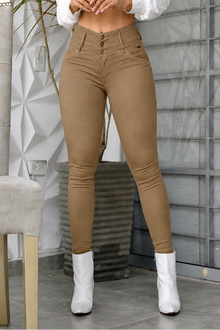 Waistlyn – Multi-Button High-Waisted Skinny Jeans