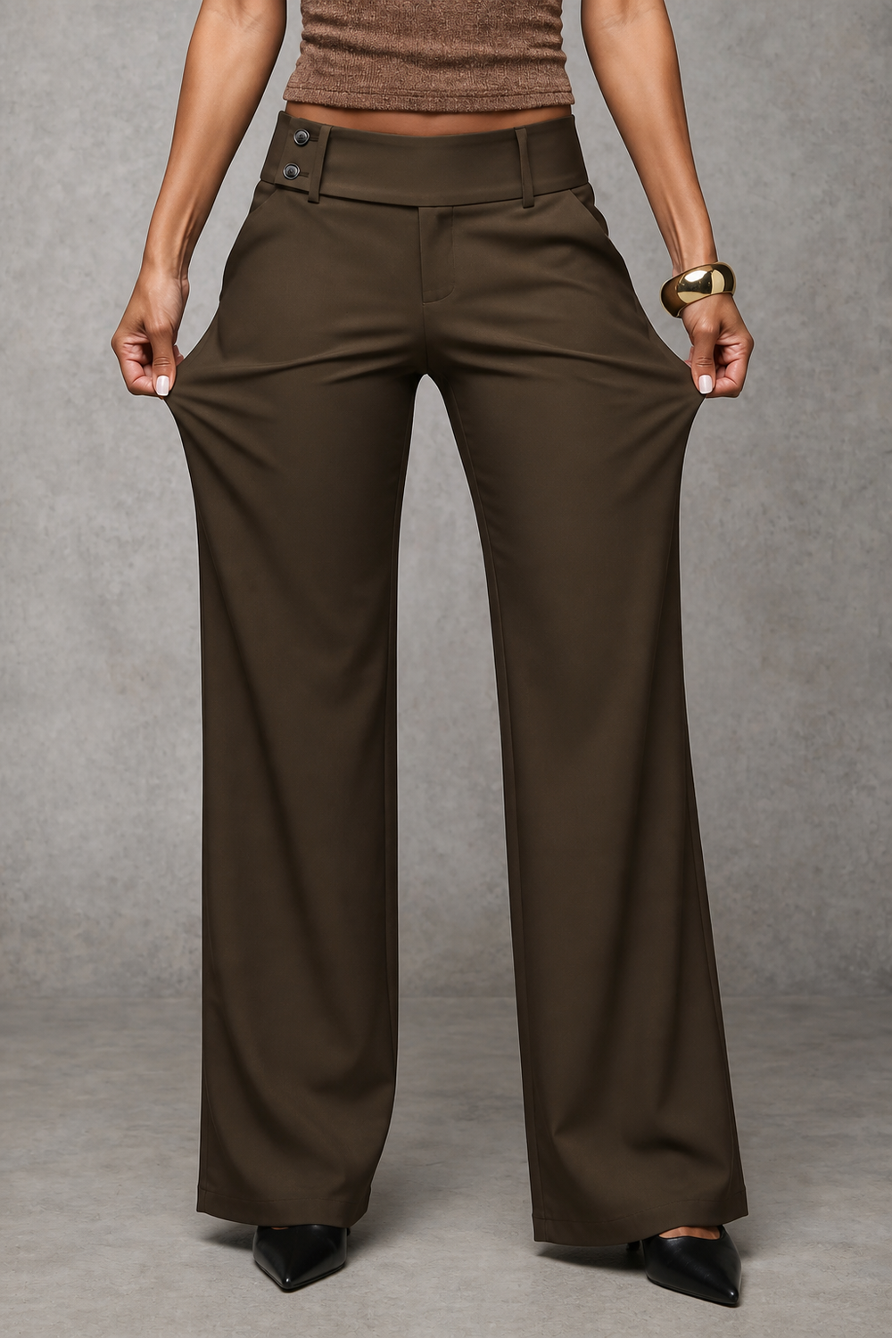 Nolamere – Wide-Leg High-Waisted Dress Trousers