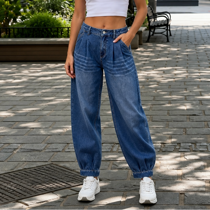 Slouchden – Elastic-Back Tapered Harem Jeans