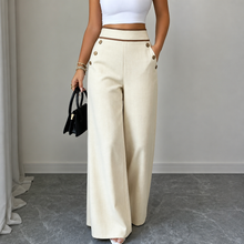 Seamora – Contrast-Trim High-Waisted Wide-Leg Trousers