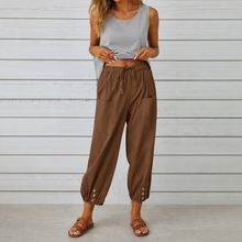 Wearbella – Wide-Leg Linen Blend Drawstring Pants