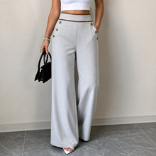 Seamora – Contrast-Trim High-Waisted Wide-Leg Trousers