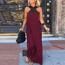 Sienna Long Dress Woman – Elegant Summer Dress with Crossed Straps & Casual Cut