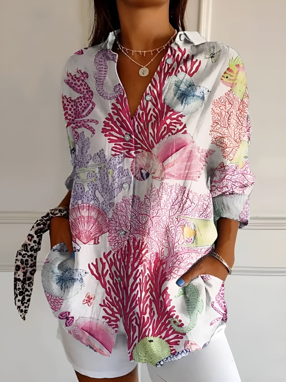 Haven Blouse Femme Chic – Elegant Long Sleeve Blouse for Daily Wear or Office