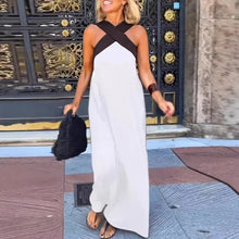 Sienna Long Dress Woman – Elegant Summer Dress with Crossed Straps & Casual Cut
