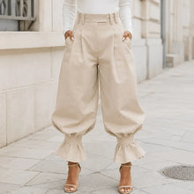 Verona – High Waist Pleated Lantern Pants with Ruffled Cuff