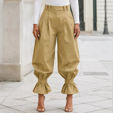Verona – High Waist Pleated Lantern Pants with Ruffled Cuff