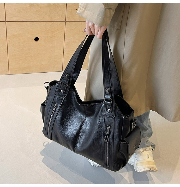 Clara Sac à Main Femme – Elegant Leather Bag with Spacious Compartments & Zipped Details