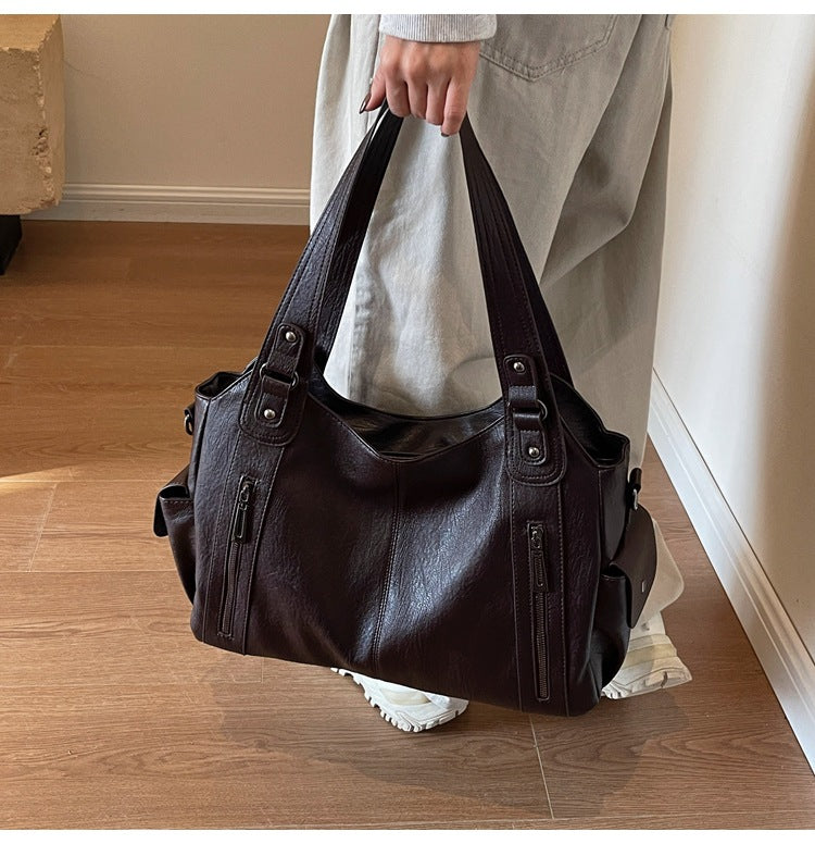 Clara Sac à Main Femme – Elegant Leather Bag with Spacious Compartments & Zipped Details