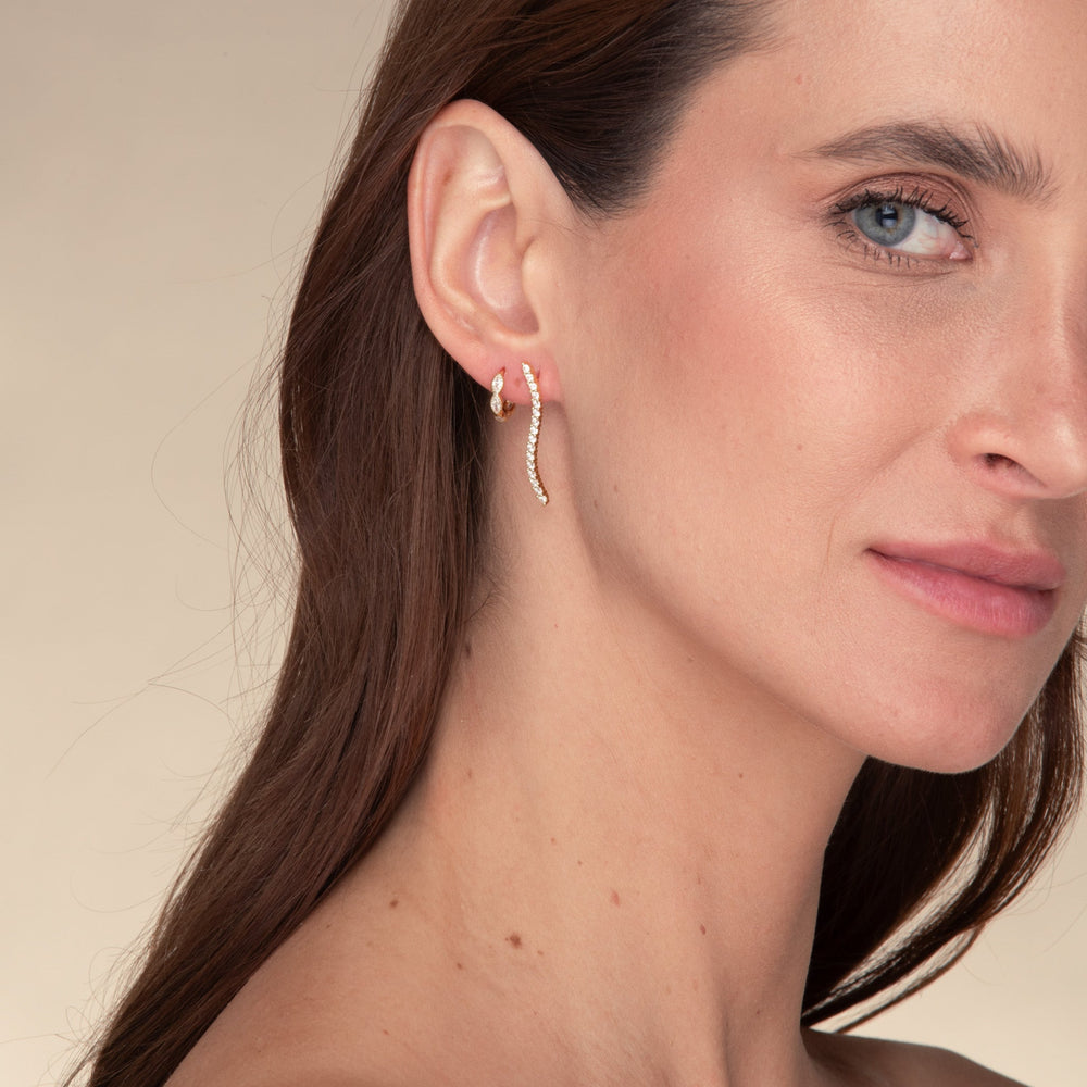 Wave Zirconia Stud Earrings